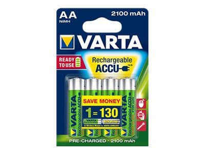 Varta -56706B, Oppladbart batteri, AA, Nikkelmetallhydrid (NiMH), 1,2 V, 4 stykker, 2100 mAh