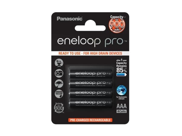 Panasonic Eneloop Pro HR-4UWXB - Batteri 4 x AAA - NiMH - (ladbare) - 930 mAh