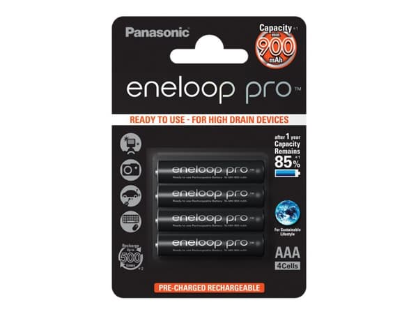 Panasonic Eneloop Pro HR-4UWXB - Batteri 4 x AAA - NiMH - (ladbare) - 930 mAh