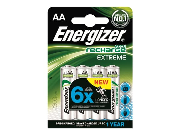 Energizer Accu Recharge Extreme - Paristot 4 x AA tyyppi - (genopladelige) - 2300 mAh
