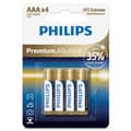 Miniatyrbild 5 av 5: Philips Premium Alkaline batteri LR03M4B/10, Engångsbatteri, AAA, Alkalisk, 1,5 V, 4 styck, Cd (kadmium), Hg (kvicksilver), Pb (bly)