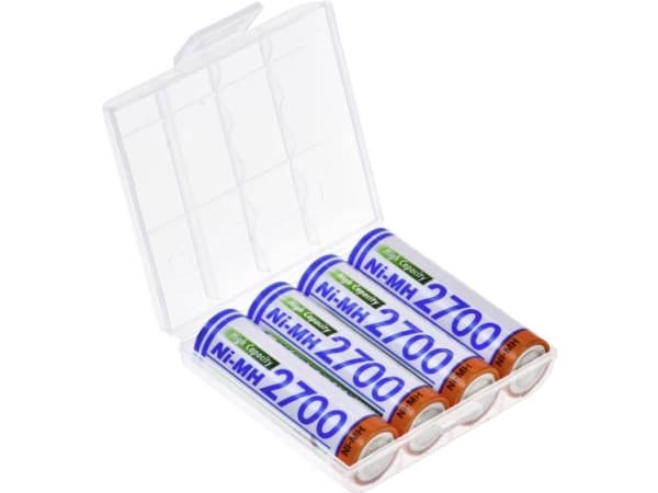 Panasonic HR-3U + box Genopladeligt AA-batteri NiMH 2700 mAh 1.2 V 4 stk