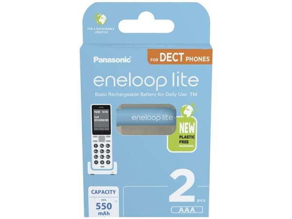 Panasonic eneloop lite DECT BK-4LCCE - Batteri 2 x AAA - NiMH - (oppladbart) - 550 mAh