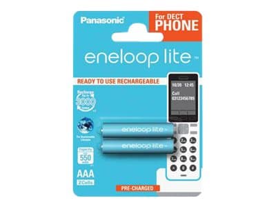 Panasonic eneloop lite DECT BK-4LCCE - Batteri 2 x AAA - NiMH - (oppladbart) - 550 mAh