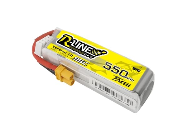 Tattu TAA5503S95XT3, 550 mAh, Litium Polymer (LiPo), 11,1 V, Svart, Röd, Vit, Gul, 1 styck, Hög