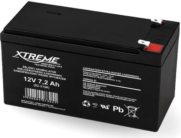 Xtreme-batteri 12V/7,2Ah (82-319#)