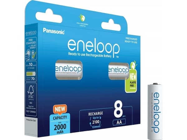 Panasonic eneloop BK-3MCDE/8BE - Batteri 8 x AA-type - NiMH - (oppladbart) - 2000 mAh