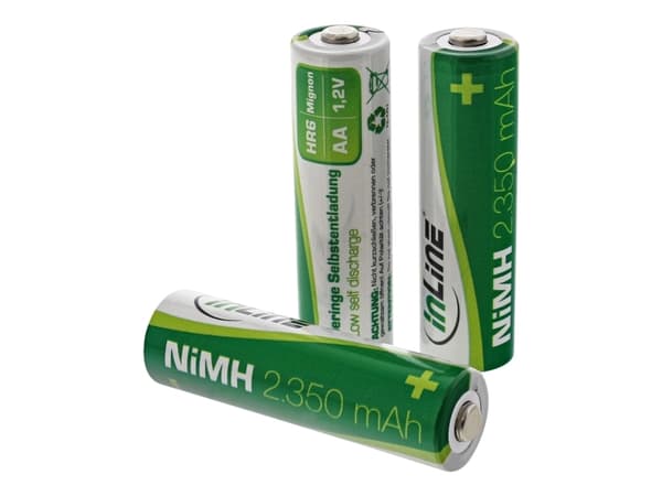 InLine 01288, Laddningsbart batteri, AA, Nickel-metallhydrid (NiMH), 1,2 V, 4 styck, 2350 mAh