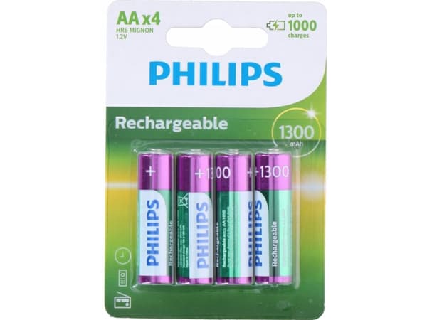 Philips Multilife R6B4A130 - Batteri 4 x AA-type - NiMH - (ladbare) - 1300 mAh