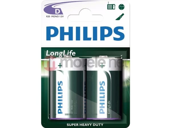 Philips LongLife R20L2B - Batteri 2 x D - Kul-sink