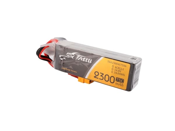 Tattu TAA23004S75X6, 2300 mAh, Litium Polymer (LiPo), 14,8 V, Svart, Röd, Vit, Gul, 1 styck, Hög