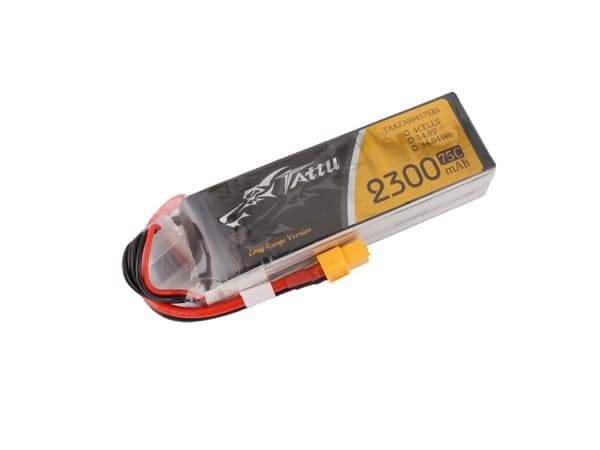 Tattu TAA23004S75X6, 2300 mAh, Litium Polymer (LiPo), 14,8 V, Svart, Röd, Vit, Gul, 1 styck, Hög