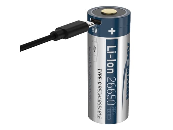 Ansmann Li-Ion 26650 5100mAh 3,6V Micro USB-kontakt 1307-0012