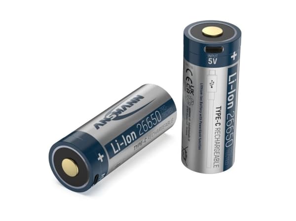 Ansmann Li-Ion 26650 5100mAh 3,6V Micro USB-kontakt 1307-0012