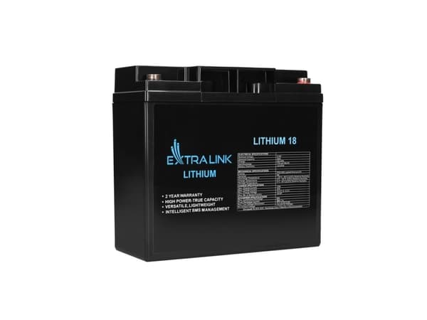 Extralink LiFePO4 18AH | Oppladbar | 12,8V, BMS