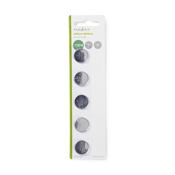Nedis Lithium knapcellebatteri CR2016 | 3 V DC | 5-Pakke