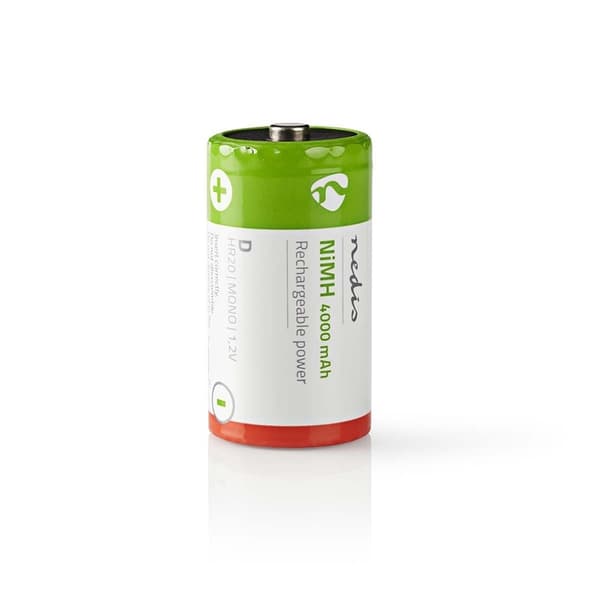 Nedis Genopladelige Ni-MH batteri D | 1.2 V DC | 4000 mAh | Forudladet | 2-Pakke | HR20
