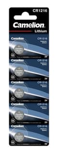 Miniatyrbillede 2 af 2: Camelion CR1216/3V, knapcellebatteri, litium, 5-pak