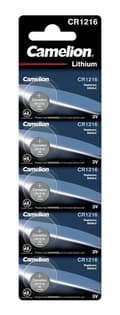 Miniatyrbillede 1 af 2: Camelion CR1216/3V, knapcellebatteri, litium, 5-pak