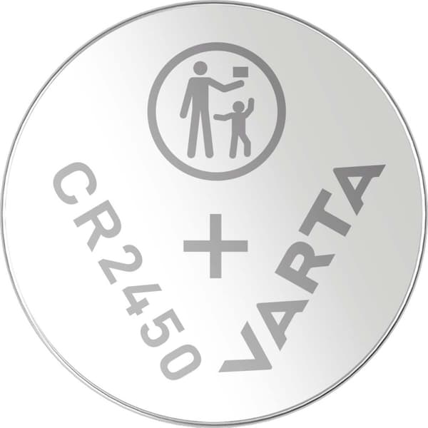Varta Lithium knapcellebatteri CR2450 | 3 V DC | 570 mAh | 2-Blister | Sølv