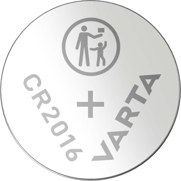 Varta Lithium knapcellebatteri CR2016 | 3 V DC | 87 mAh | 2-Blister | Sølv