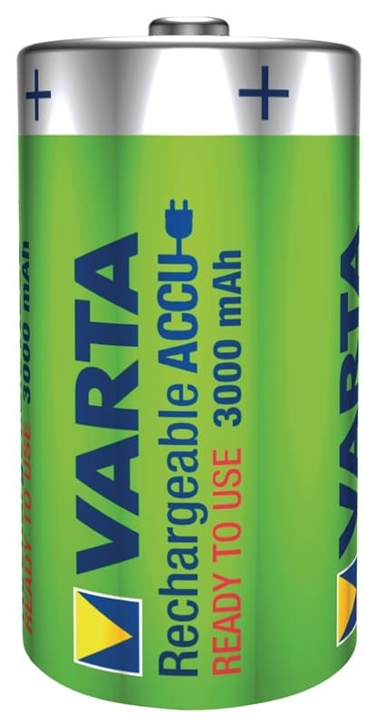 Varta Ladattava Ni-MH-Akku D | 1.2 V DC | 3000 mAh | Esiladattu | 2 - Läpipainopakkaus | HR20 | Keltainen / Vihreä