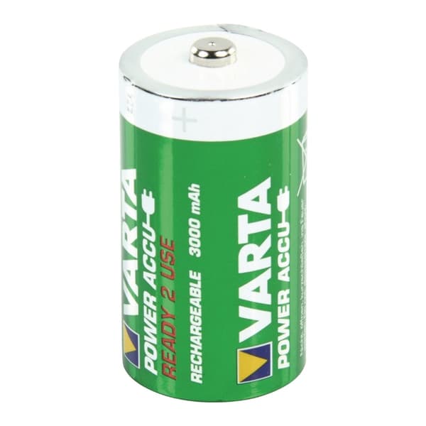 Varta Ladattava Ni-MH-Akku D | 1.2 V DC | 3000 mAh | Esiladattu | 2 - Läpipainopakkaus | HR20 | Keltainen / Vihreä