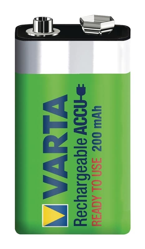 Varta Ladattava Ni-MH-Akku E | 9 V DC | 200 mAh | Esiladattu | 1 - Läpipainopakkaus | 6HR61 | Keltainen / Vihreä