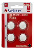 Miniatyrbillede 2 af 2: Verbatim LITHIUM BATTERY CR2016 3V 4 PACK