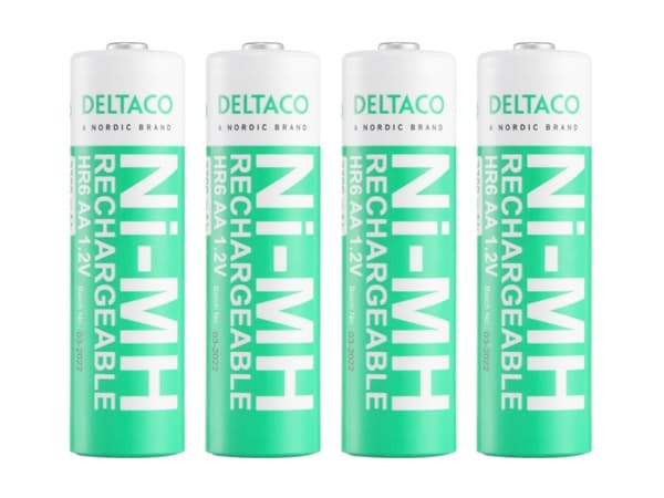 DELTACO - Batteri 4 x AA / LR06 - NiMH - (ladbare) - 2300 Wh - grønn