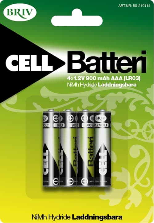 Oppladbare AAA-batterier HR03- 4-pakning