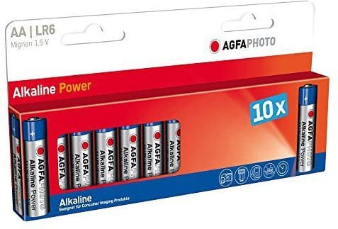 AgfaPhoto 110-803951, Kertakäyttöinen akku, AA, Alkali, 1,5 V, 10 kpl, Sininen, Harmaa