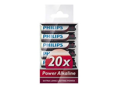 Philips Power Alkaline LR03P20T/10, Ladattava akku, AAA, Alkali, 1,5 V, 11 g, 220 g
