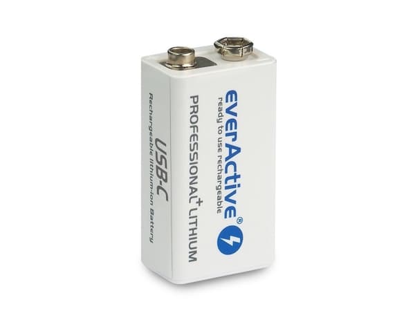 Oppladbart batteri everActive 6F22/9V Li-Ion 550 mAh med USB TYPE C (EVHR22-550C)
