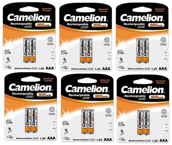 Laddningsbart batteri 12-pack AAA NiMH 800mAh