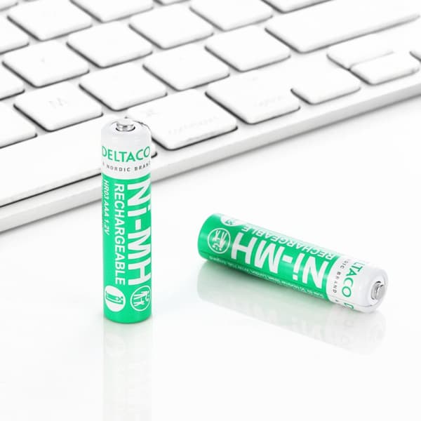 DELTACO Ultimate Ni-Mh oppladbar, LR03/AAA-størrelse, 750 mAh, 4-pk (SG)