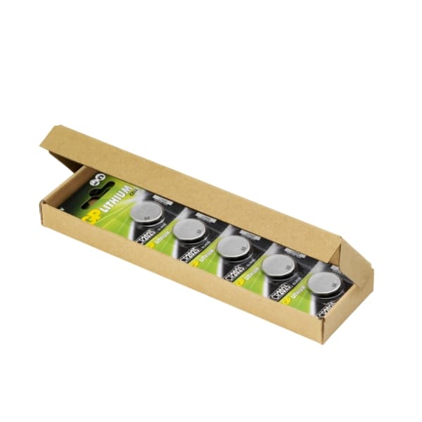GP Litiumcellebatteri CR2025, E-BOX, 10-pakning