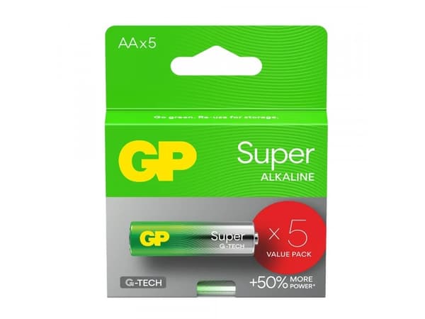 GP Recyko Alkaline batteri AA / LR6 GP Super Alkaline G-TECH - 5 stk.