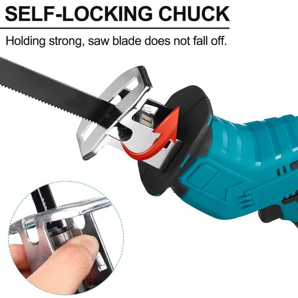 18V ledningsfri frem- og tilbagegående savkrop med 4 savblade, beskæringssav til Makita 18V batteri, ikke inkluderet batteri
