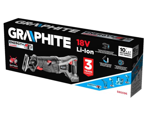 Borstlös sladdlös sabelsåg Energy+ 18V, utan batteri