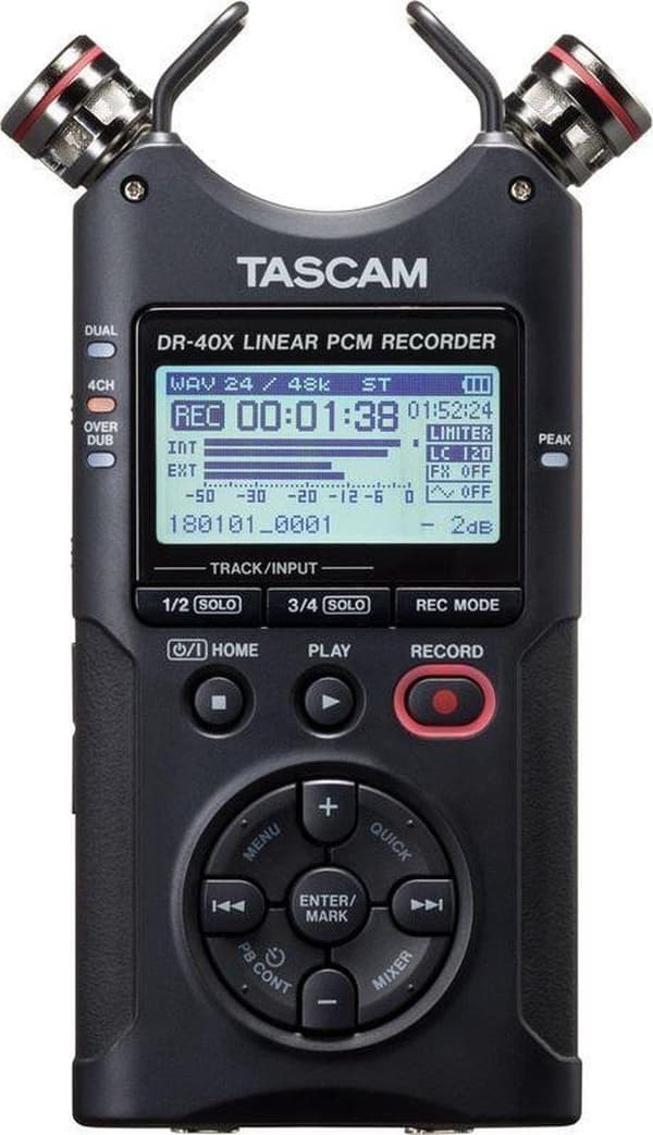 Tascam DR-40X - Kädessä pidettävä tallennin ja USB-ääniliitäntä