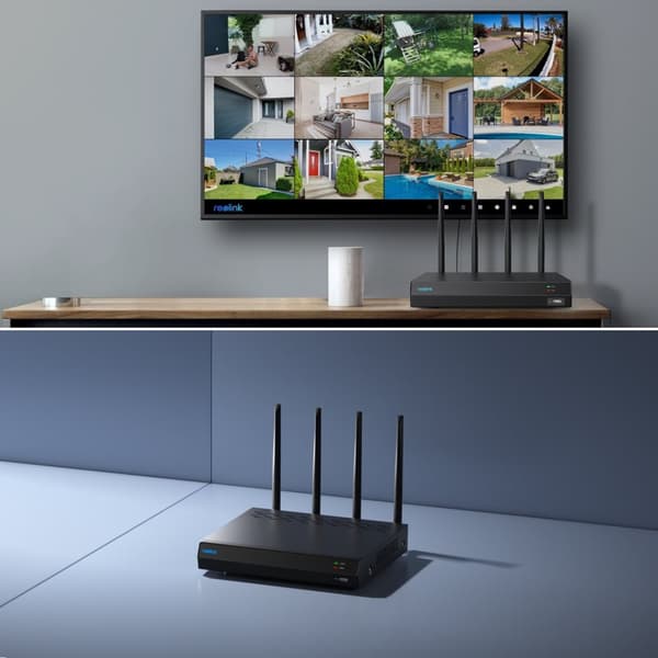 Reolink NVS12W - 12-kanals Wi-Fi 6 NVR, stöd för upp till 16MP kamera, 5/2.4 GHz Wi-Fi, 2TB hårddisk, 16TB lagringskapacitet, svart