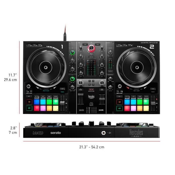 HERCULES DJCONTROL INPULSE 500 - DJ-kontroller - Ljudgränssnitt & integrerad hårdvarumixer