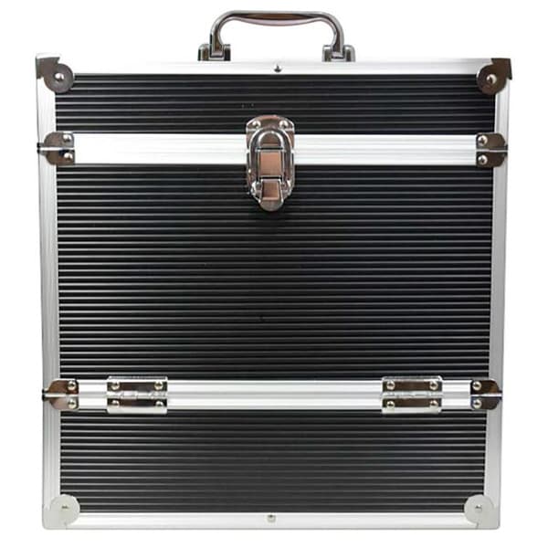 Vinylväska / Flightcase Aluminium/Svart