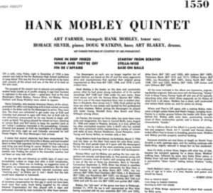 Hank Mobley - Hank Mobley Quintet (LP)