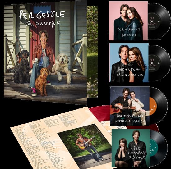 Per Gessle - Sällskapssjuk -Bundle Incl. 4 Vinyl 7' inch + signed card (LP)