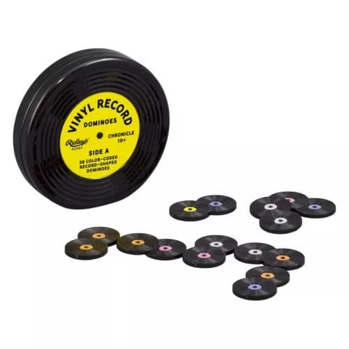 Ridley’s Games GME053 Vinyl Record Dominoes, Multicoloured New