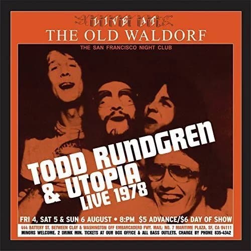 Todd Rundgren & Utopia Live at the Old Waldorf (Vinyl) New
