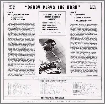 Dexter Gordon Daddy Plays the Horn (Vinyl) 12″ Album New