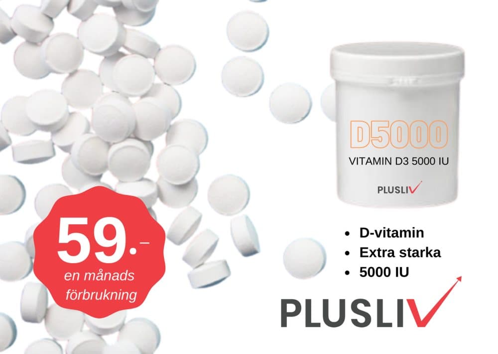 Dvitamin 5000 IU | Superstarka D vitamin tabletter | 1 månads förbrukning